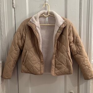Joie Quilted Nylon Jacket, Tan & Cream Reversible